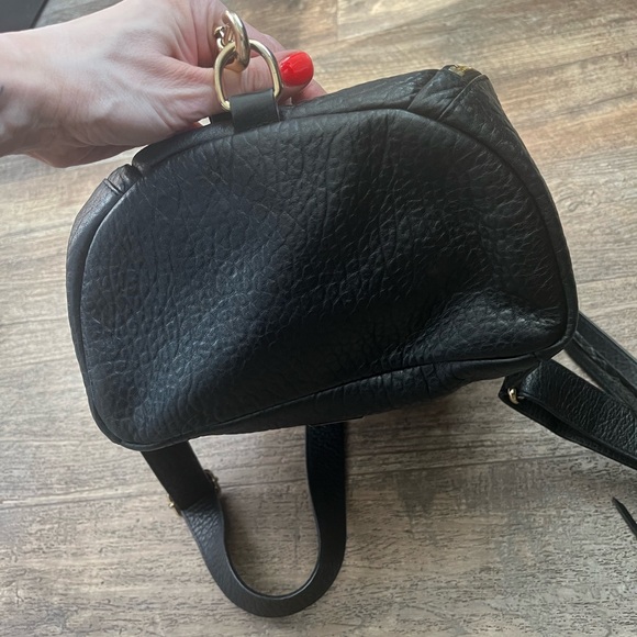 Rebecca Minkoff Black Leather Backpack with Gold Accents main image 5